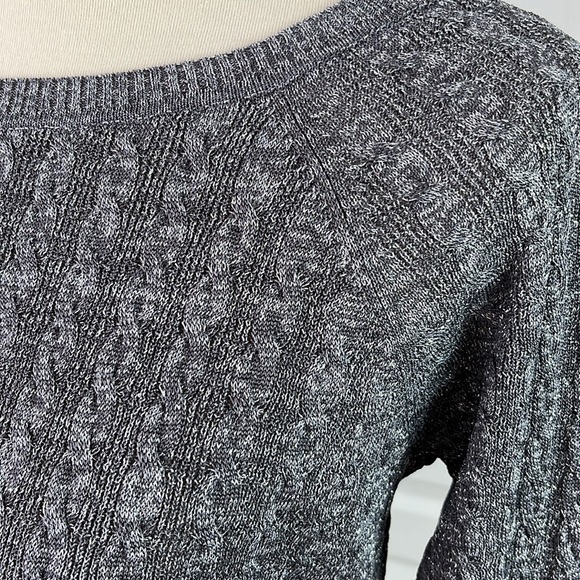 Jones New York Signature Metallic Cable-Knit Sweater - Picture 3 of 10